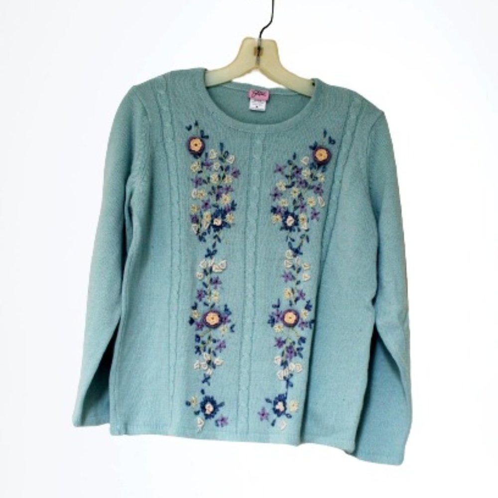 Light Green Vintage Women's  Knitted Sweater